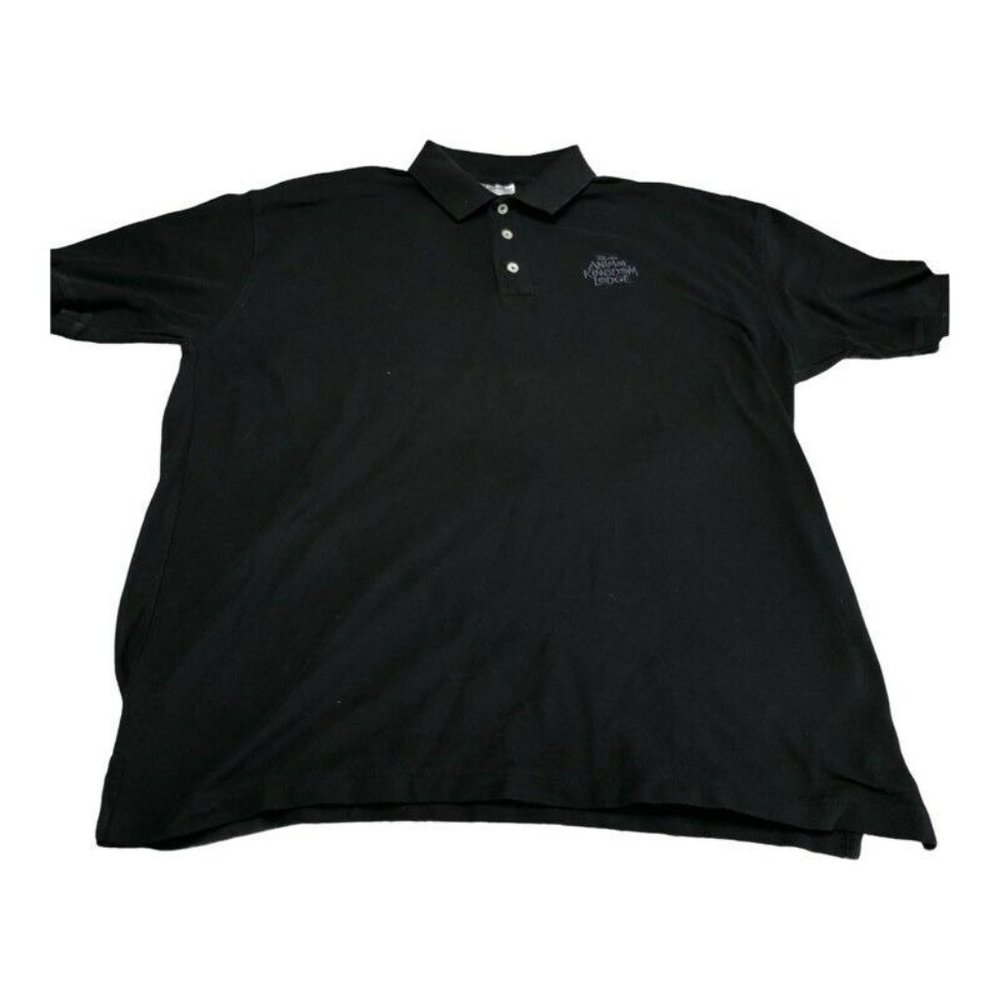 Disney‎ Parks Mens Rugby Shirt Black Short Sleeve